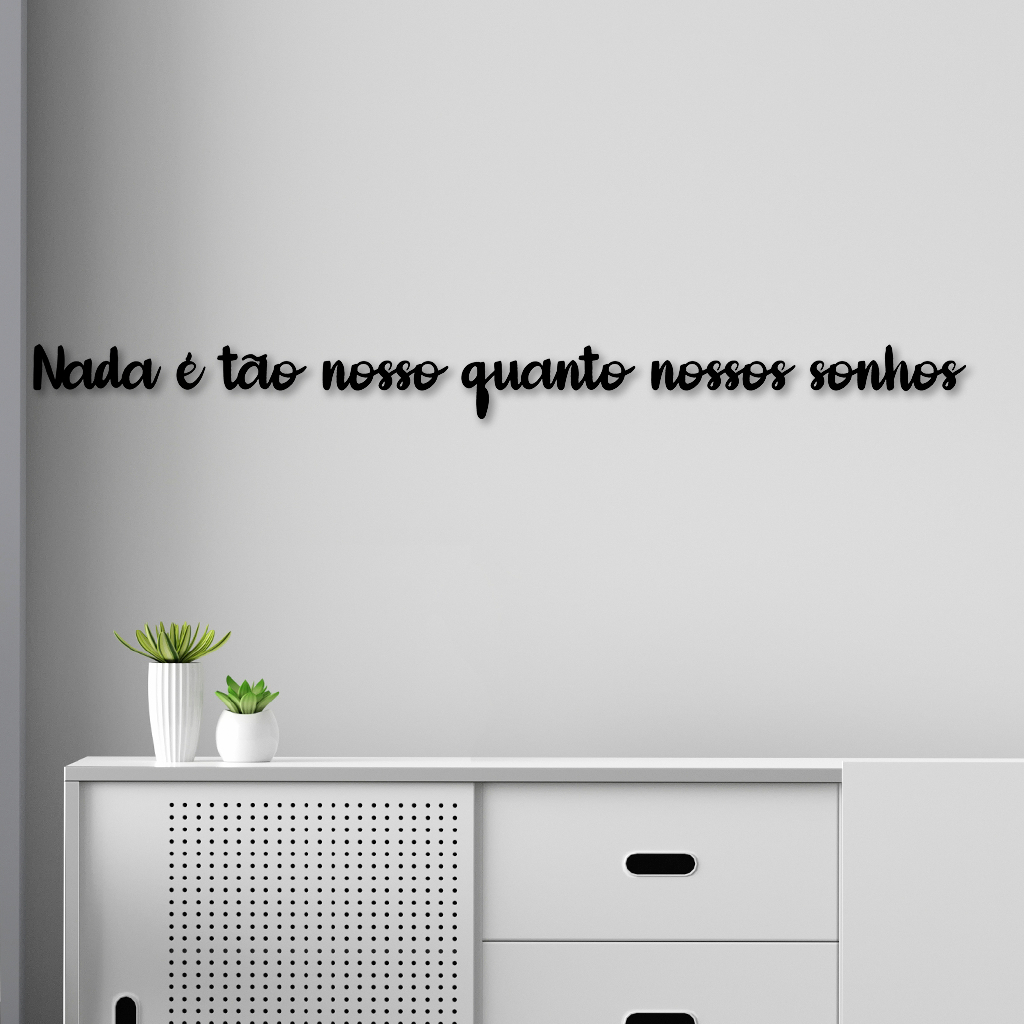 Promoção Letreiro Quadro de Parede em MDF 3mm Sonhos 10x116cm