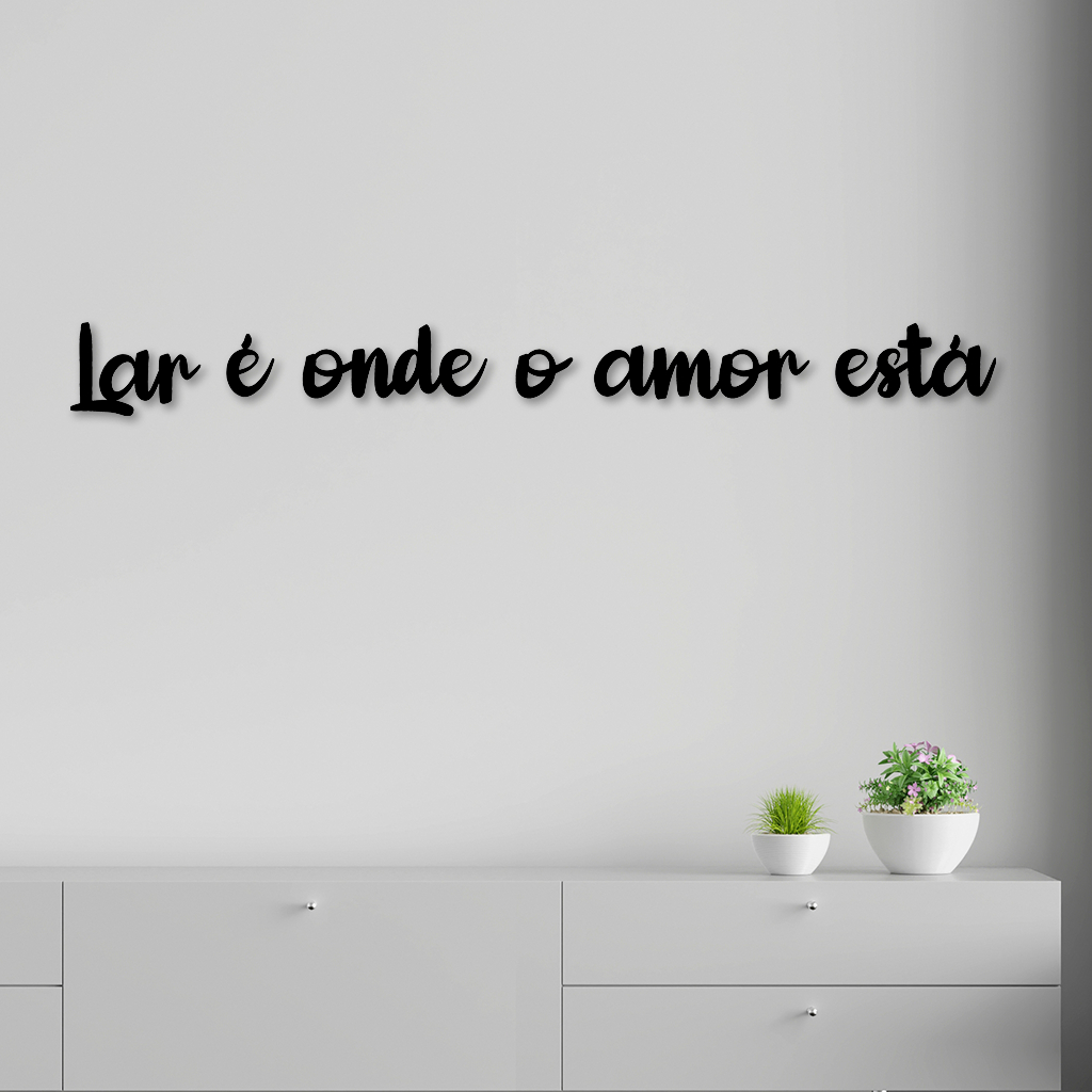 Promoção Letreiro Quadro de Parede em MDF 3mm Lar 10x82cm