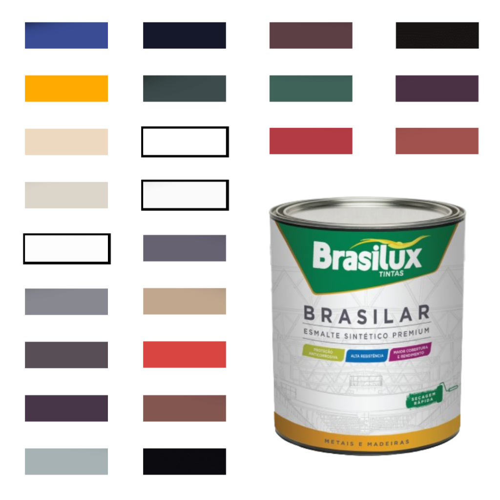 Tinta Esmalte Sintético Premium Brasilux 900ml Secagem Rápida Escolha a Cor em Oferta na Shopee