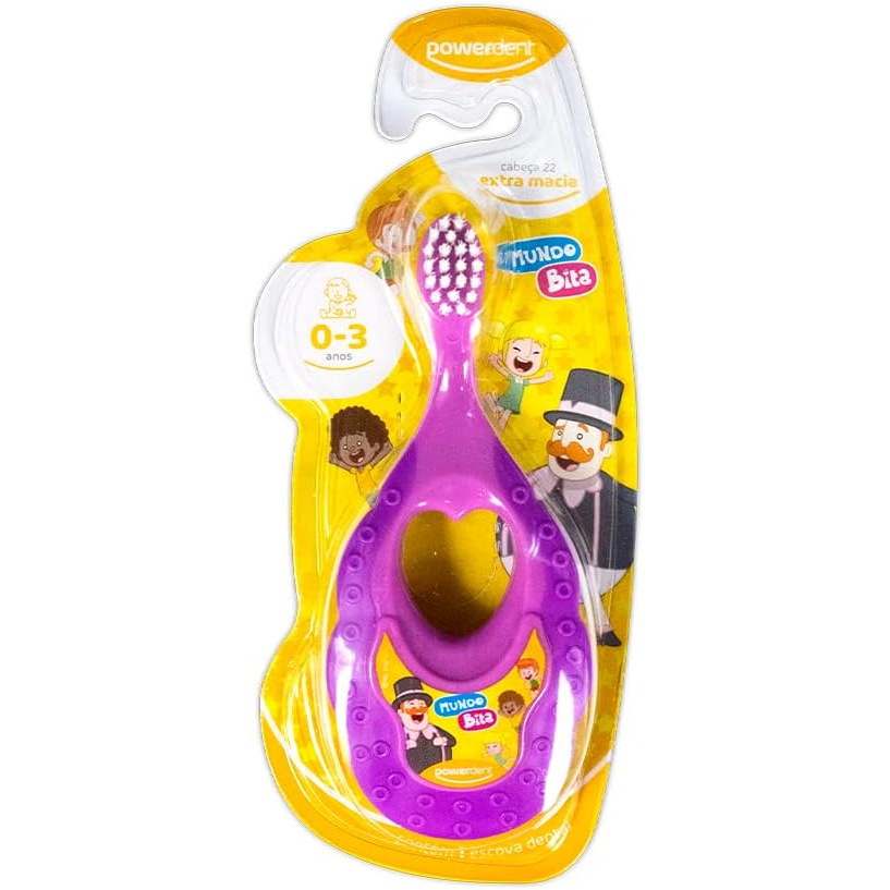 Escova De Dentes Infantil com Mordedor - Mundo Bita Powerdent