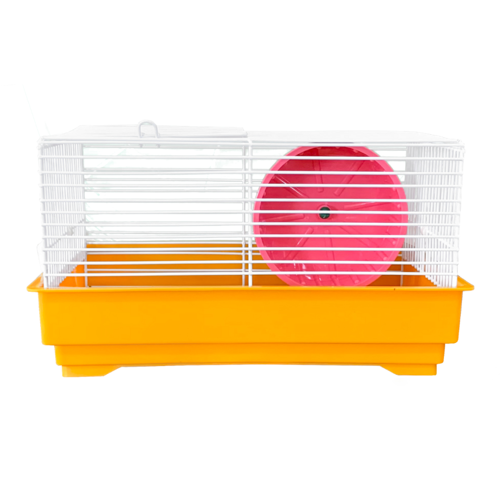 Mini Gaiola Hamster Topolino Anão Russo Malha Fina Cor Laranja