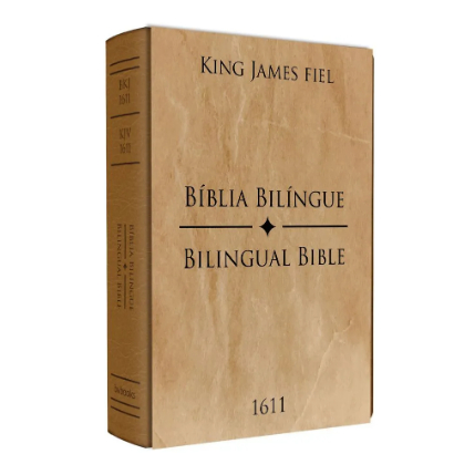 Bíblia King James 1611 | Bilíngue | Capa Luxo Caramelo