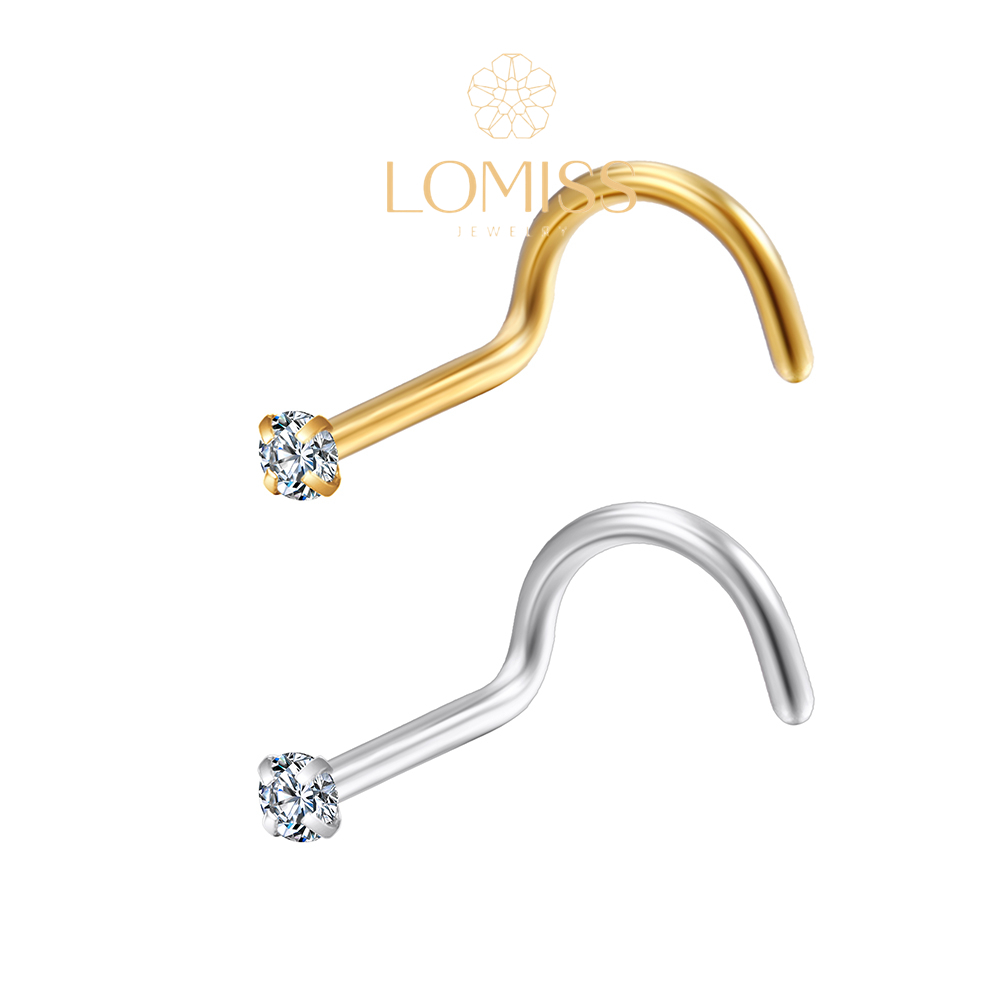 Piercing Nostril Aço Pvd Zircônia Cravejada Redonda - Fashion Accessories