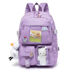 Mochila Bolsa Notebook Resistente Feminina Kawaii Ursinhos