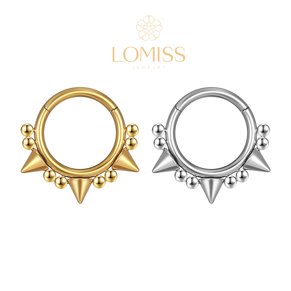 Piercing Septril Rook Conch Nariz Argola Aço Cirúrgico Pvd Spikes em Oferta na Shopee