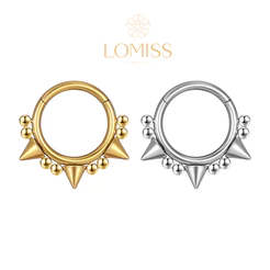 Piercing Septril Rook Conch Nariz Argola Aço Cirúrgico Pvd Spikes