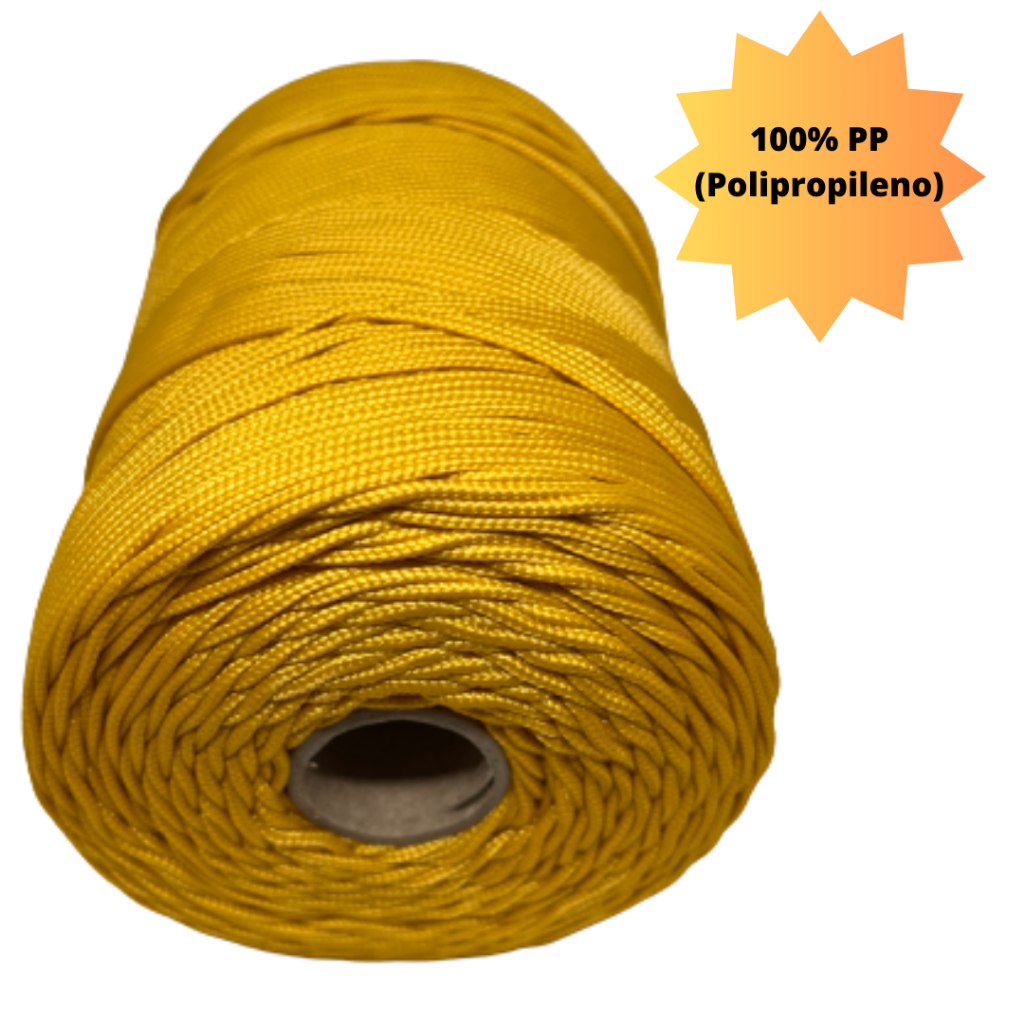 Corda Trançada 1,5mm Amarelo Ipê (seda) - Rolo Com 660 Metros  GKL Store