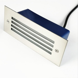 Luminária Balizador Retangular Alumínio De Embutir Escada Parede Cx 10cm X 3.5com