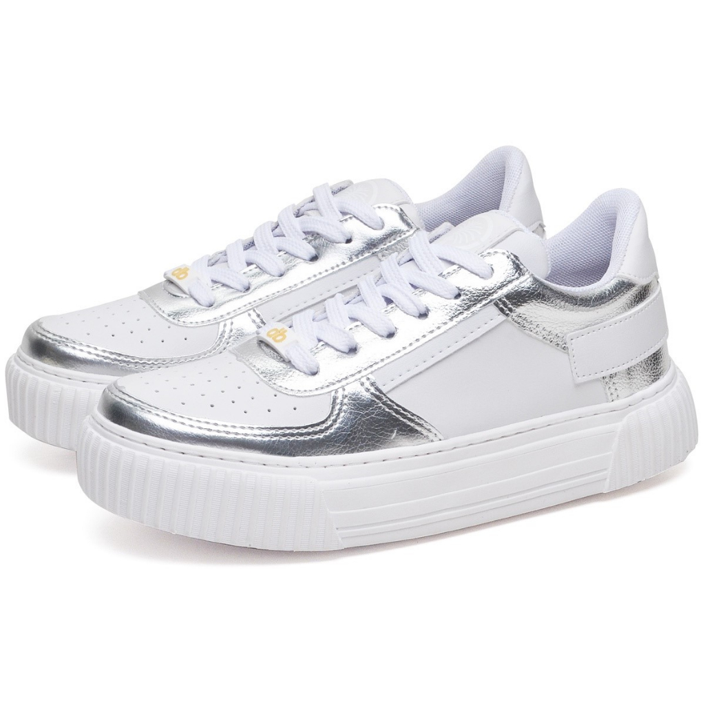 Tenis Feminino Dubuy Flatform Sun Branco Recorte Prateado 031FG em Oferta na Shopee