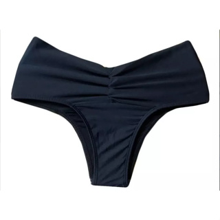 Calcinha Cintura Alta Biquini Com Cós Largo Franzido Preta Disfarça Barriga em Oferta na Shopee