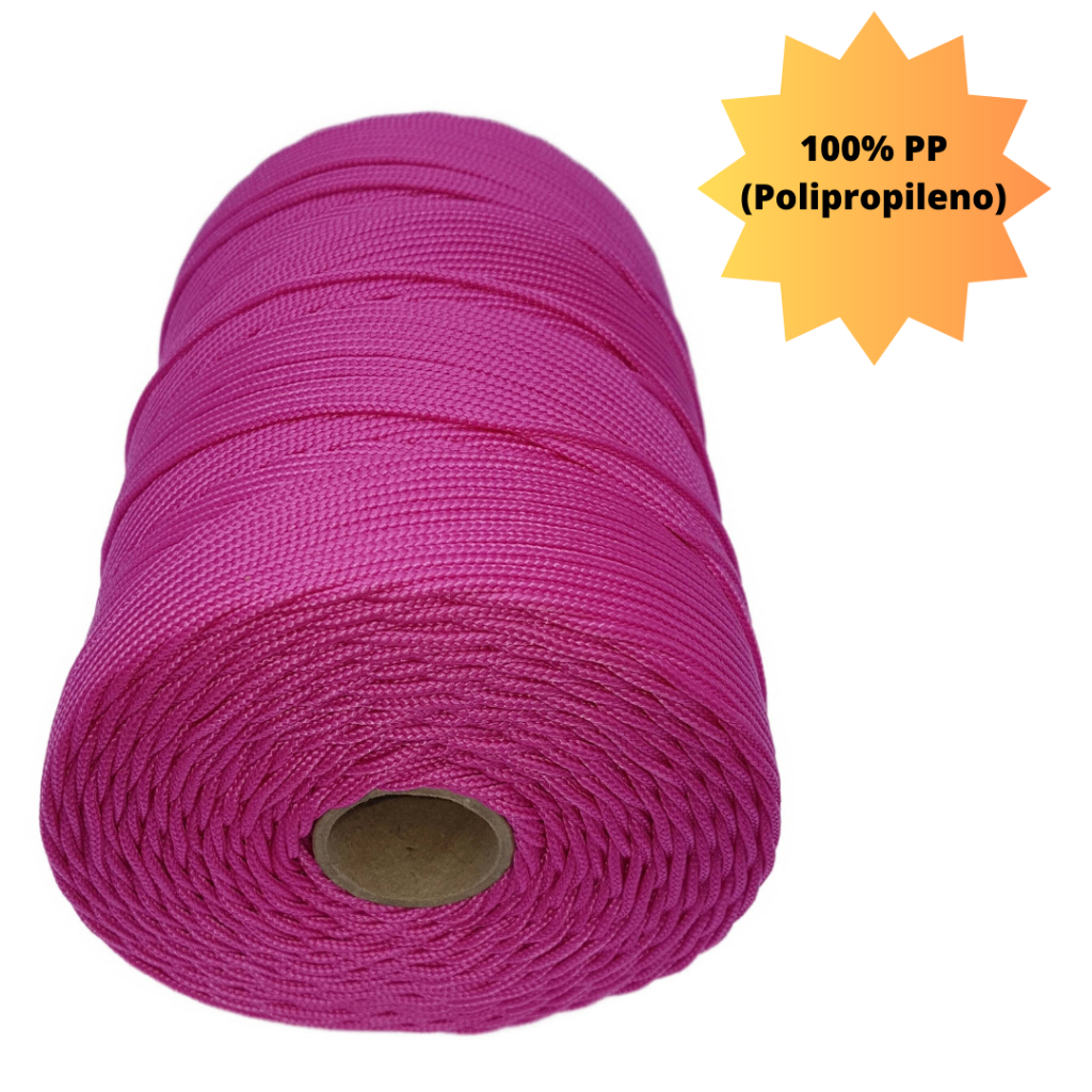 Corda Trançada 2,5mm Rosa (seda) - Rolo Com 286 Metros GKL Store