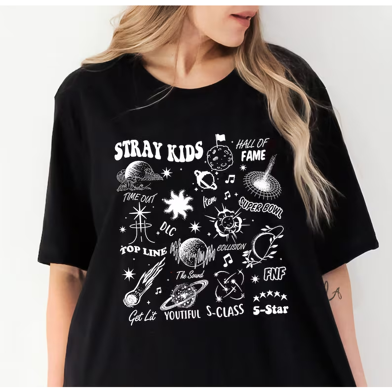 Camiseta T-shirt Unissex Algodão Stray Kids 5 Star