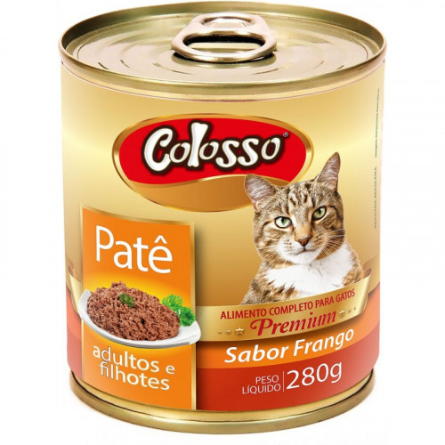 Petisco Colosso Gato Lata Patê Frango 280 gr