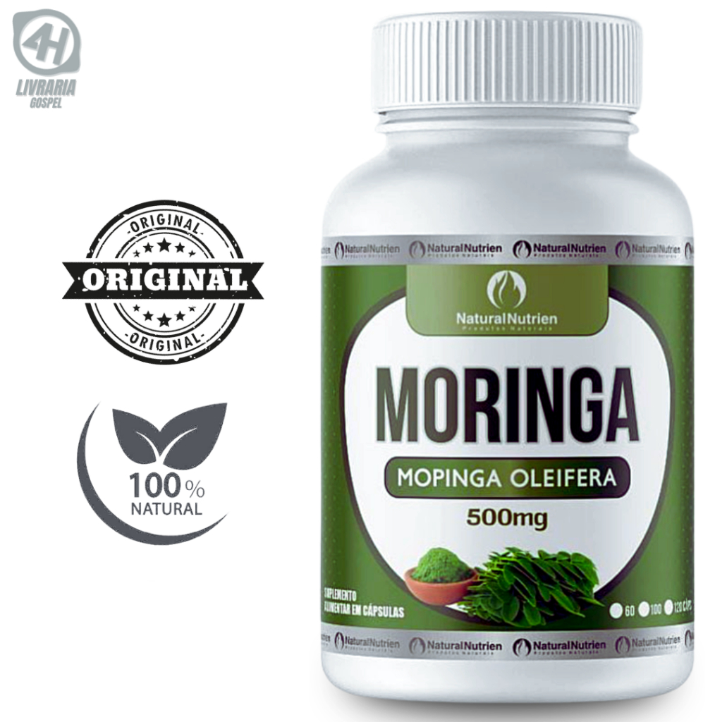 Moringa Embalagem 100 Cápsulas de 500mg Cada