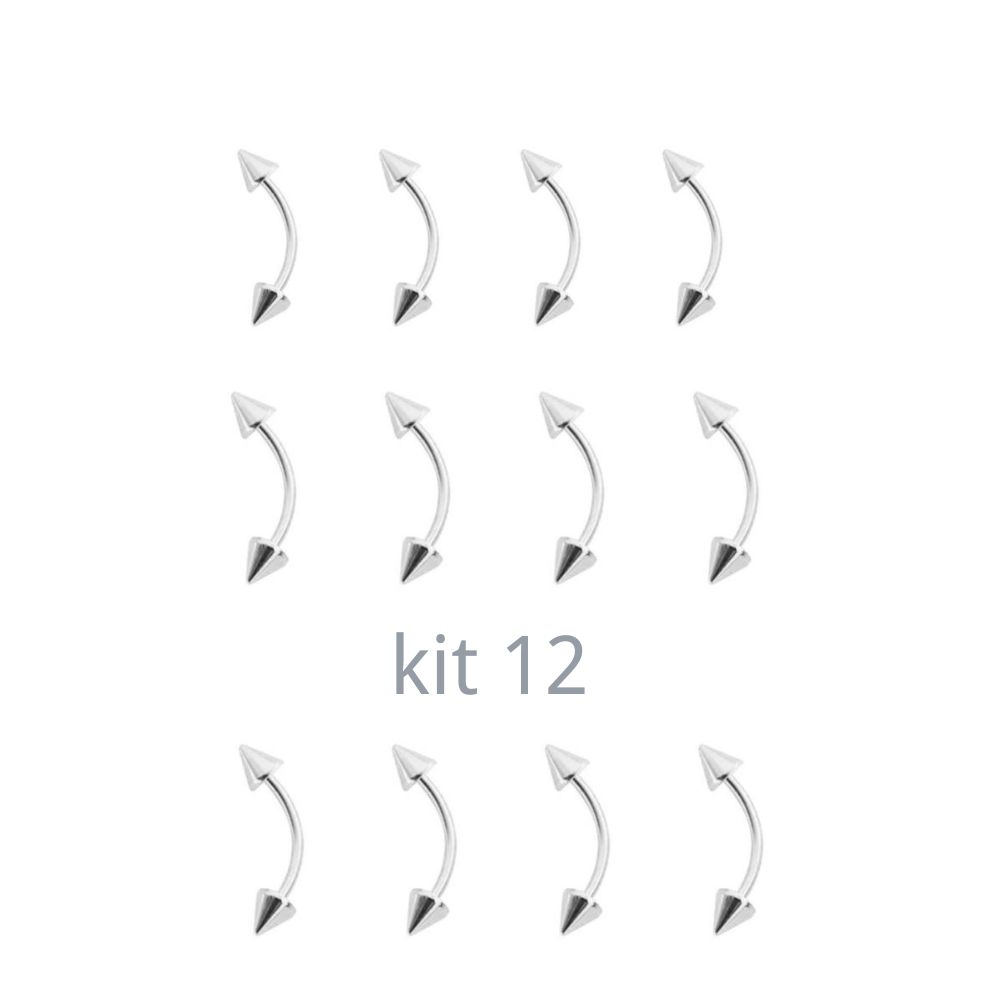 12 Piercing Sobrancelha Com Detalhe Rook Varios Tamanhos em Oferta na Shopee