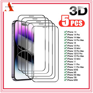 Kit 5 Película De Vidro Temperado 3D 9H Para iPhone 6/7/8 Plus Xs Xr 11 Pro Max 12 13 14 Pro Max