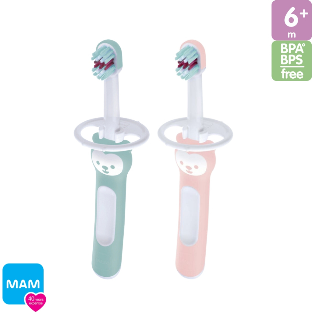 Escova de Dente para Bebês com Trava de Segurança MAM a partir de 6 meses Menino em Oferta na Shopee