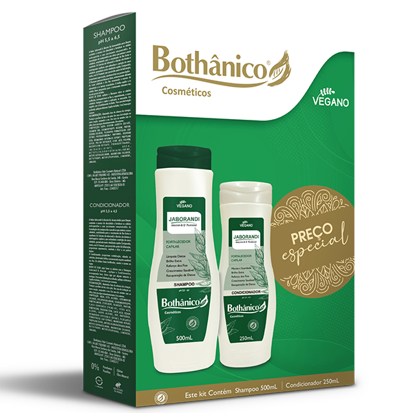 Kit Shampoo Condicionador Para Cabelos Oleosos Jaborandi Bothânico Hair