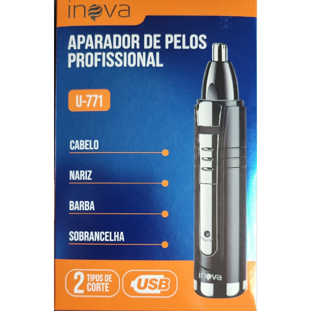 Mini Aparador profissional de pelos Nariz Barba Sobrancelha e Cabelo Inova U771