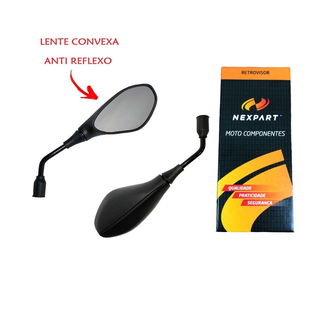 Retrovisor Modelo BMW F800 Fixo Lente Convexa Fume Para Yamaha