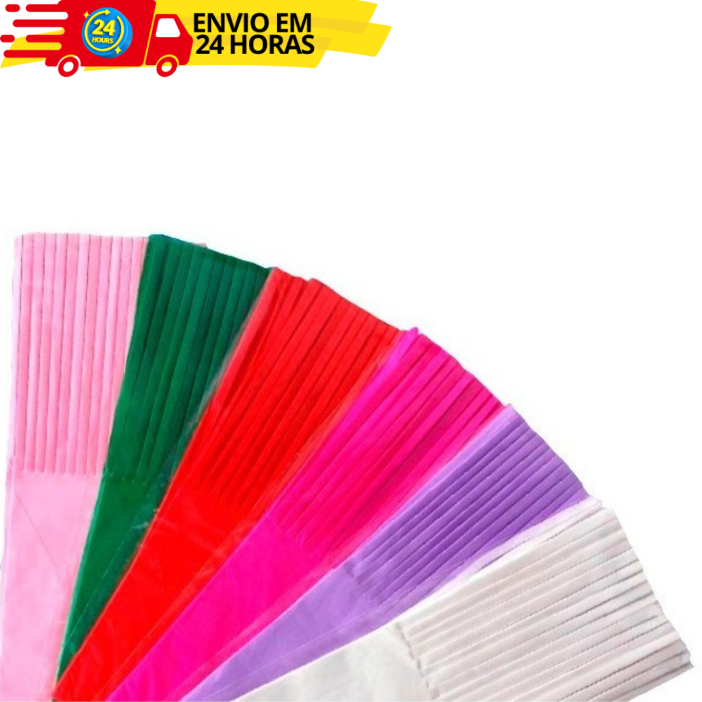 Papel De Seda Para Bala De Coco Com Franjas Várias Cores Com 48 Unidades em Oferta na Shopee