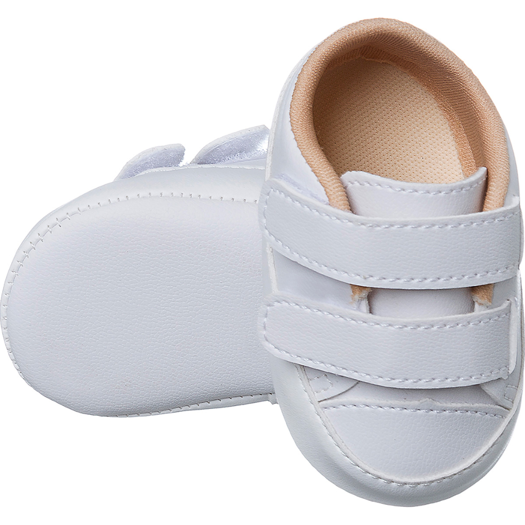 Calçados sapatinho tenis bebe infantil ponta autocolante forro TP02 em Oferta na Shopee