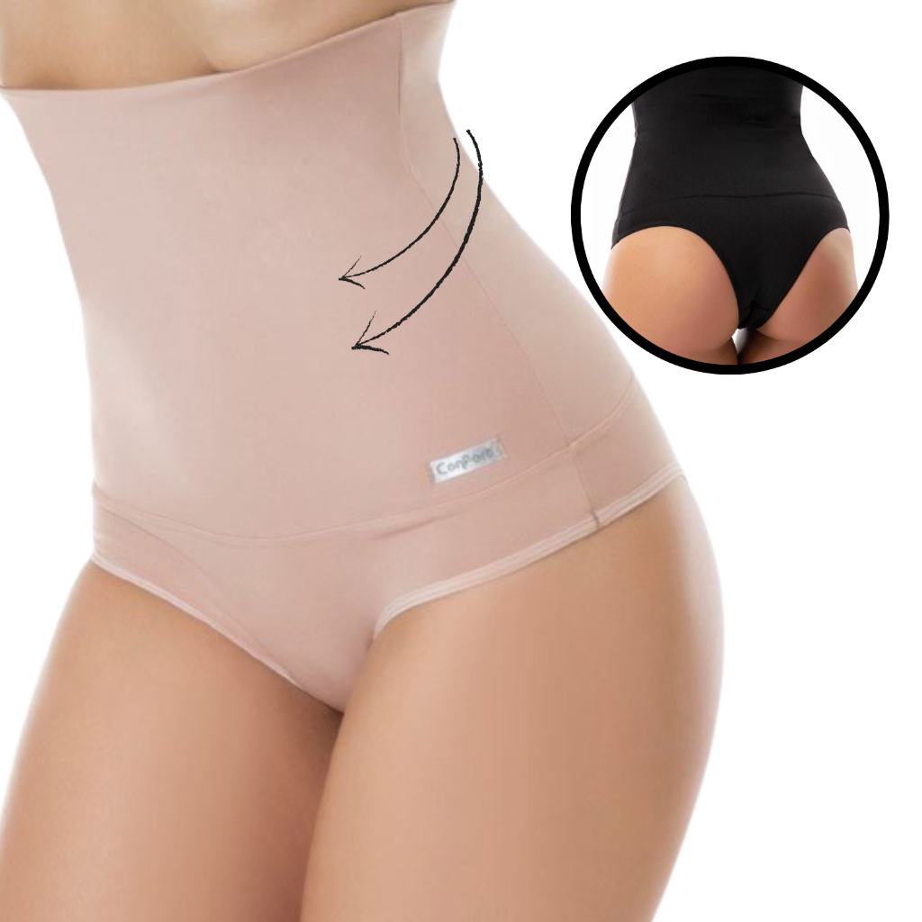 Calcinha Compressora Feminina Cintura Alta Modeladora