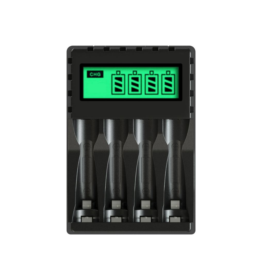 Carregador De Pilhas Inteligente 4 Slots AA/AAA Usb Display LCD Carregamento Rápido 1.2V Bateria Recarregável