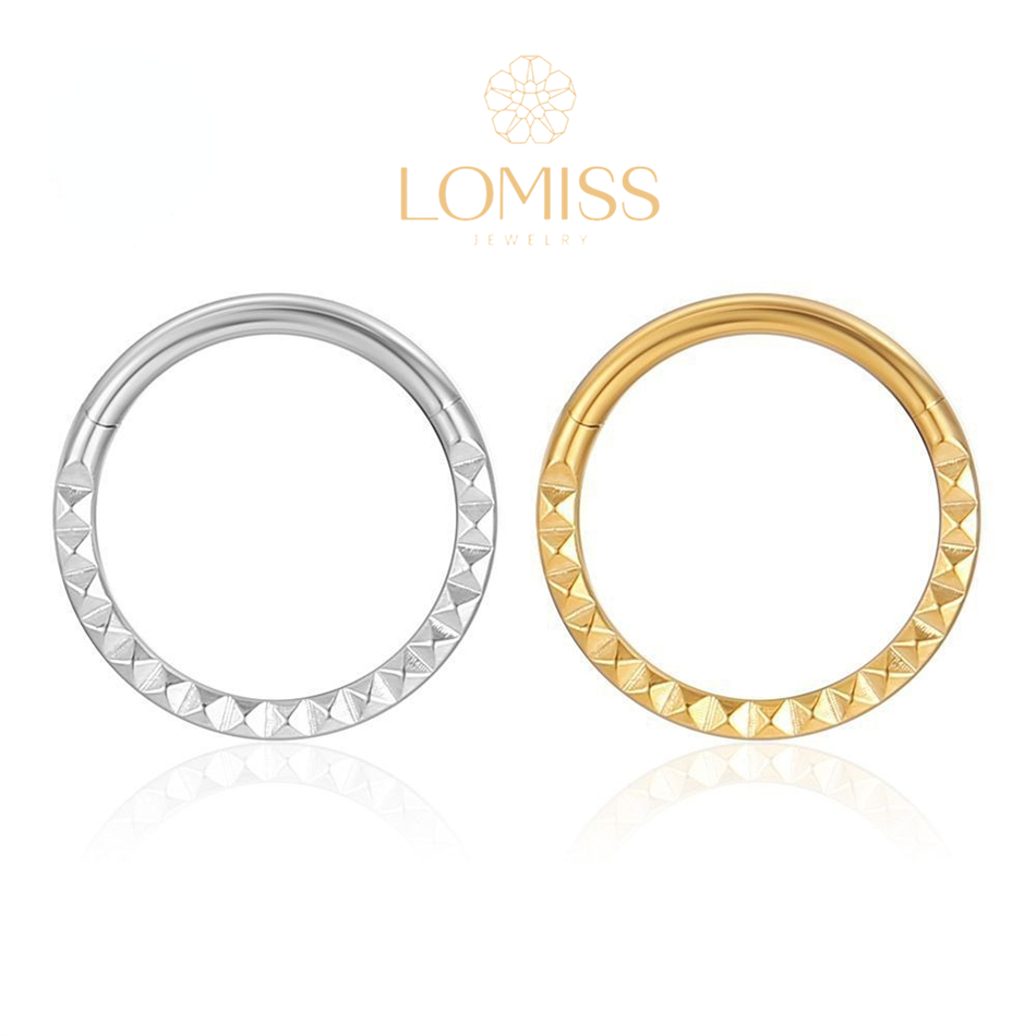 Piercing Septril Daith Rook Conch Nariz Argola Aço Cirúrgico Pvd Segmento Articulado - Fashion Accessories