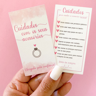 100 Cartões tag de cuidados com os acessórios em Oferta na Shopee