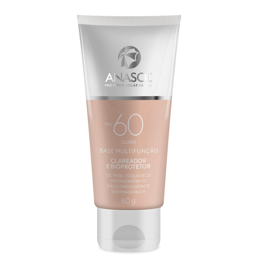 Anasol Protetor Solar Facial Anasol Base Clara Multifunção Clareador FPS 60 60 g - Vegano
