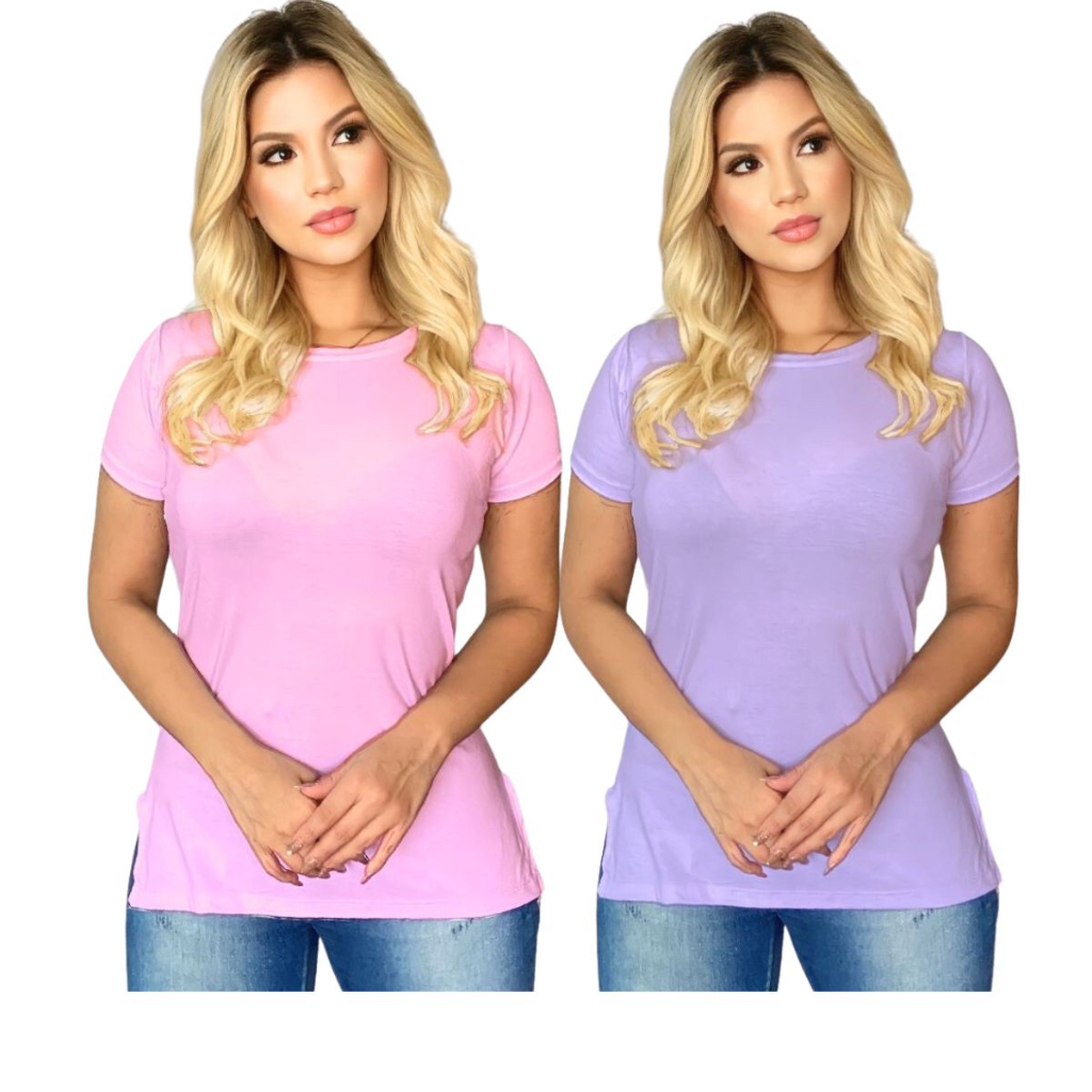 Camiseta Feminina Básica Lisa Long Line Academia Blusinha Sobre Legging Fitness Evangélica Promoção