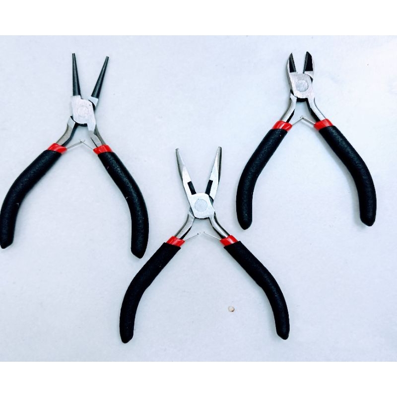 Kit com 3 Mini alicate para bijuteria e artesanato alicate meia cana/ corte/ bico redondo KIT COM 3 IGUAIS