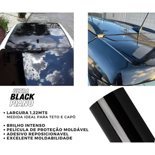Adesivo Envelopamento Teto Capo Carro Black Piano Alltak