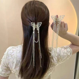 Presilha De Cabelo Feminina Dourada / Prata Com Borla De Borboleta Em Liga Piranha em Oferta na Shopee
