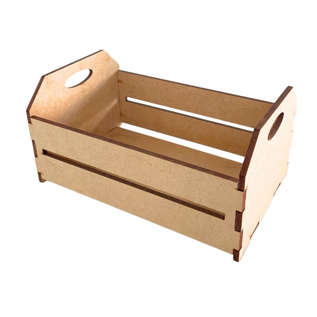 Kit 10 Mini caixote caixotinho de feira 14 cm mdf cru festa junina country fazendinha cestinha doce