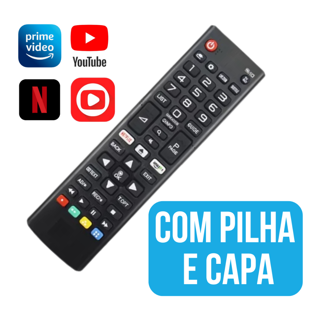 Controle Remoto Universal Smart Tv LG Netflix Primevideo