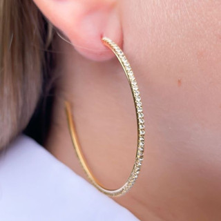 Brinco de Argola Grande Com Strass 2# 3# 4# 5# 6# 7# 8# 9#