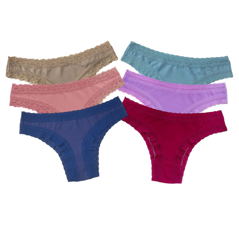 Kit 6 Calcinha Renda Conforto Alta Qualidade em Microfibra Lingerie Moda Feminina em Oferta na Shopee