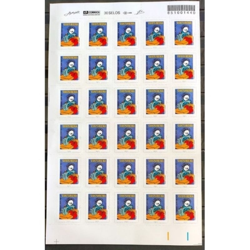 Selo Carta Costureira Cartela com 30 Unidades