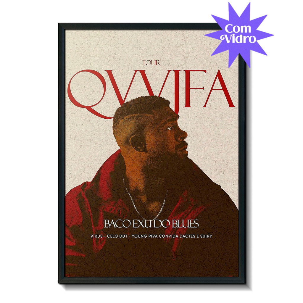 Quadro Poster Decorativo Baco Exu do Blues - com Moldura e Vidro