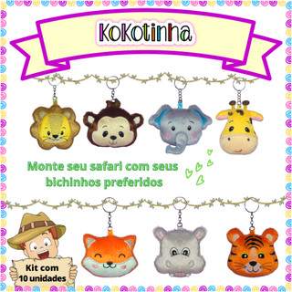 Lembrancinha Personalizada chaveiro tema safari - coleção bicharada - lembrança maternidade ou aniversário
