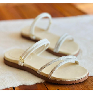 Sandália Papete Birken Rasteirinha Brilho Glitter Feminina Conforto