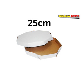 25 caixas Oitavada para pizza esfihas salgados doces 25cm(25 tampas e 25 fundos)