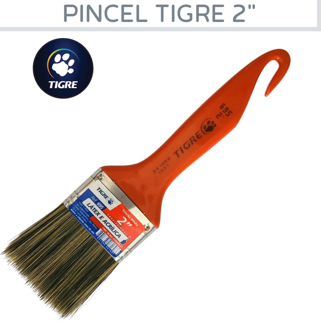 Trincha / Pincel 695 2 polegadas LÁTEX E ACRÍLICA Tigre
