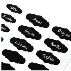 60 Etiquetas Adesivas Lousa + Caneta Pote Tempero Condimento