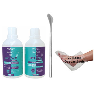 KIT PRO CALO - AMOLECEDOR DE CALOS E CUTÍCULAS 100ml+ NEUTRALIZANTE 100ml MAHAV + ESPÁTULA 222 + 20 BOTINHAS DESCARTÁVEIS