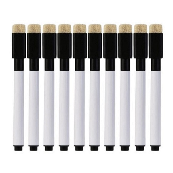 20 Canetas Preta Para Quadro Branco Com Apagador