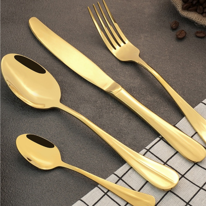 18 Peças Talheres Garfo Faca Colher de Mesa Casa Cozinha, 6 Peças Colher / 6 Peças Faca / 6 Peças Garfo