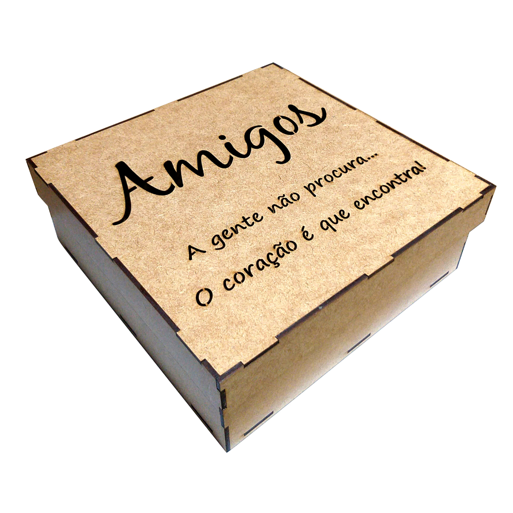 Caixa 25x25 mdf corte a laser Amigos Presente